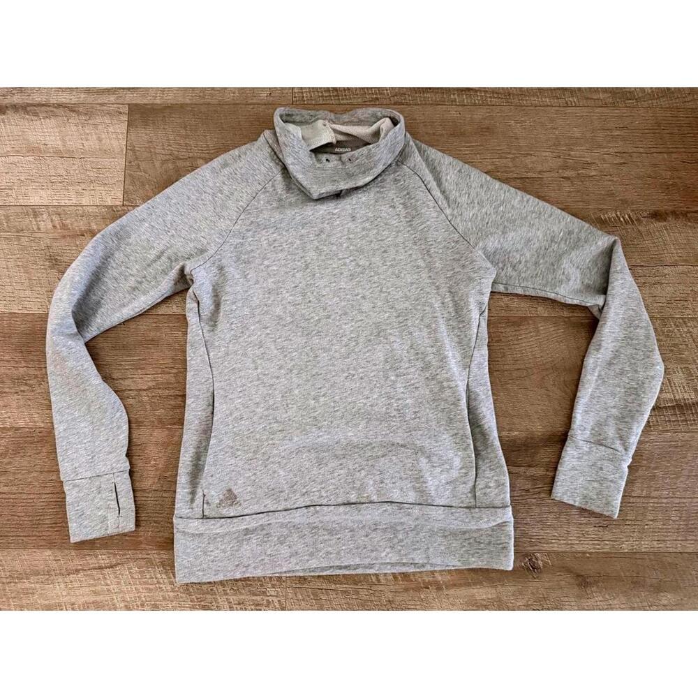 Adidas Sweatshirt Women's Medium Gray Pullover Funnel‎ Neck